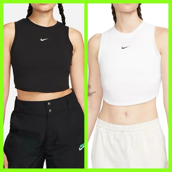 Lot Bundle of 2 Nike Sportswear Pro Essentials Cropped Shirt Tank Top New Lrg/XL - Picture 1 of 8